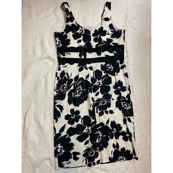 Jolibel Petite Women's Black Floral Print Sleeveless Shift Cotton Dress … - Picture 7 of 11